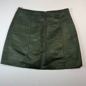 Old Navy Olive Green Mini Skirt Faux Suede A Line Panel Skirt Size 10 Casual NWT